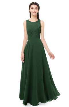 ColsBM Indigo Hunter Green Bridesmaid Dresses Sleeveless Bateau Lace Simple Floor Length Half Backless