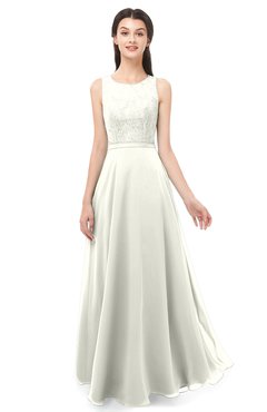 ColsBM Indigo Ivory Bridesmaid Dresses Sleeveless Bateau Lace Simple Floor Length Half Backless