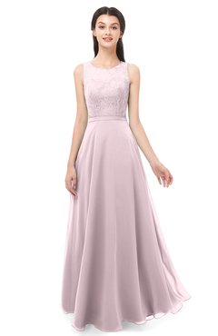 ColsBM Indigo Pale Lilac Bridesmaid Dresses Sleeveless Bateau Lace Simple Floor Length Half Backless