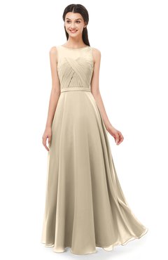 ColsBM Emery Novelle Peach Bridesmaid Dresses Bateau A-line Floor Length Simple Zip up Sash