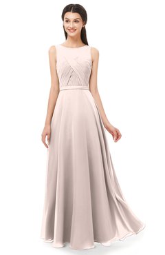 ColsBM Emery Silver Peony Bridesmaid Dresses Bateau A-line Floor Length Simple Zip up Sash