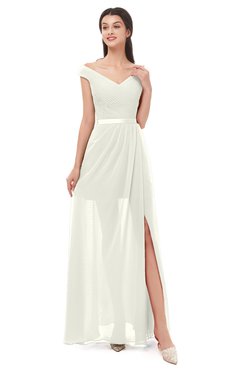 ColsBM Ariel Cream Bridesmaid Dresses A-line Short Sleeve Off The Shoulder Sash Sexy Floor Length