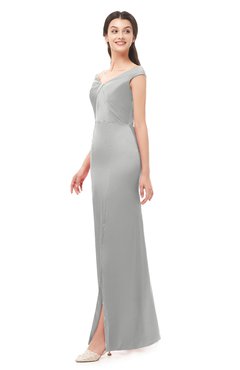 ColsBM Maryam Dove Grey Bridesmaid Dresses Mature Sheath Off The Shoulder Floor Length Half Backless Split-Front