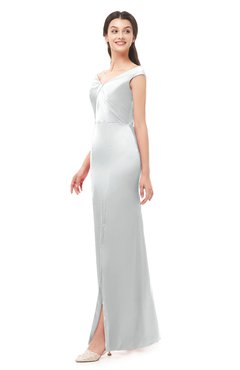 ColsBM Maryam Glacier Gray Bridesmaid Dresses Mature Sheath Off The Shoulder Floor Length Half Backless Split-Front