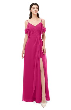 ColsBM Blair Beetroot Purple Bridesmaid Dresses Spaghetti Zipper Simple A-line Ruching Short Sleeve
