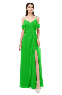 ColsBM Blair Classic Green Bridesmaid Dresses Spaghetti Zipper Simple A-line Ruching Short Sleeve
