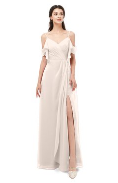 ColsBM Blair Cream Pink Bridesmaid Dresses Spaghetti Zipper Simple A-line Ruching Short Sleeve