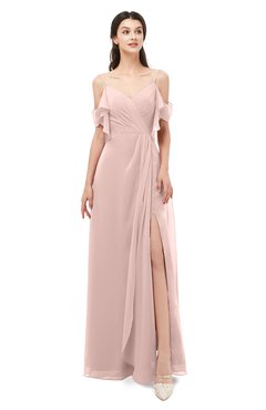 ColsBM Blair Dusty Rose Bridesmaid Dresses Spaghetti Zipper Simple A-line Ruching Short Sleeve