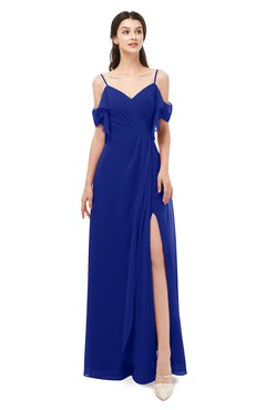 ColsBM Blair Electric Blue Bridesmaid Dresses Spaghetti Zipper Simple A-line Ruching Short Sleeve