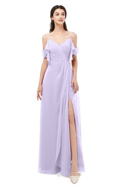 ColsBM Blair Light Purple Bridesmaid Dresses Spaghetti Zipper Simple A-line Ruching Short Sleeve