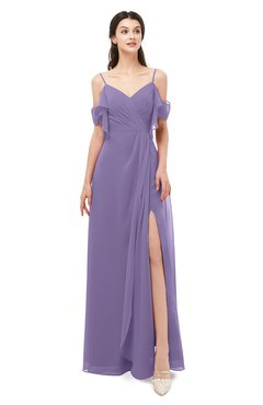 ColsBM Blair Lilac Bridesmaid Dresses Spaghetti Zipper Simple A-line Ruching Short Sleeve