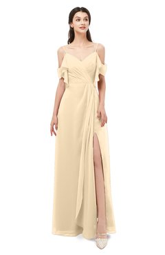 ColsBM Blair Marzipan Bridesmaid Dresses Spaghetti Zipper Simple A-line Ruching Short Sleeve