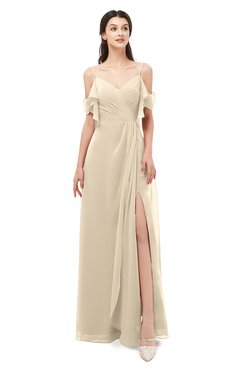ColsBM Blair Novelle Peach Bridesmaid Dresses Spaghetti Zipper Simple A-line Ruching Short Sleeve