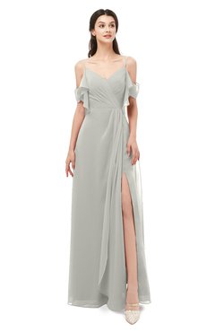 ColsBM Blair Platinum Bridesmaid Dresses Spaghetti Zipper Simple A-line Ruching Short Sleeve