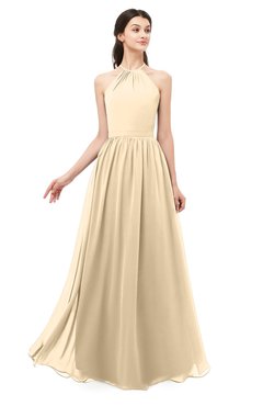 ColsBM Irene Apricot Gelato Bridesmaid Dresses Sleeveless Halter Criss-cross Straps Sexy A-line Sash