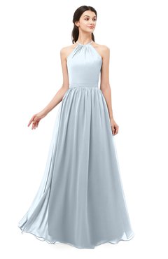 ColsBM Irene Illusion Blue Bridesmaid Dresses Sleeveless Halter Criss-cross Straps Sexy A-line Sash
