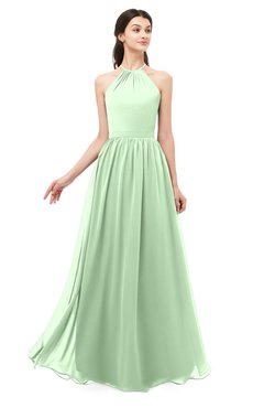 ColsBM Irene Light Green Bridesmaid Dresses Sleeveless Halter Criss-cross Straps Sexy A-line Sash