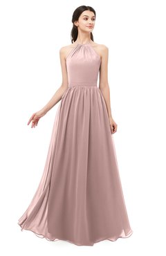 ColsBM Irene Nectar Pink Bridesmaid Dresses Sleeveless Halter Criss-cross Straps Sexy A-line Sash