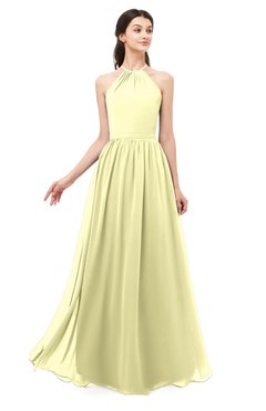 ColsBM Irene Wax Yellow Bridesmaid Dresses Sleeveless Halter Criss-cross Straps Sexy A-line Sash