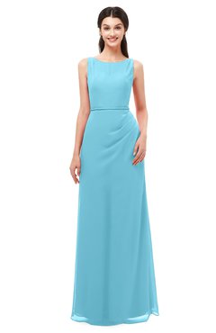 ColsBM Livia Light Blue Bridesmaid Dresses Sleeveless A-line Traditional Pick up Floor Length Sabrina