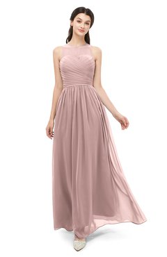 ColsBM Astrid Bridal Rose Bridesmaid Dresses A-line Ruching Sheer Floor Length Zipper Mature