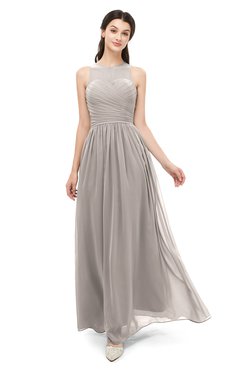 ColsBM Astrid Fawn Bridesmaid Dresses A-line Ruching Sheer Floor Length Zipper Mature