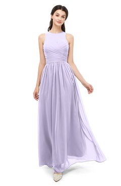 ColsBM Astrid Pastel Lilac Bridesmaid Dresses A-line Ruching Sheer Floor Length Zipper Mature
