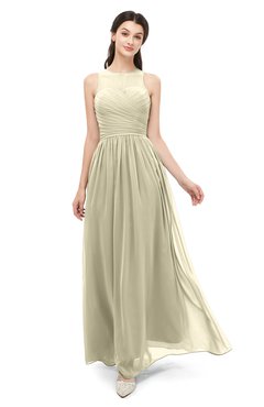 ColsBM Astrid Putty Bridesmaid Dresses A-line Ruching Sheer Floor Length Zipper Mature