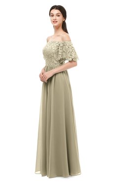ColsBM Ingrid Candied Ginger Bridesmaid Dresses Half Backless Glamorous A-line Strapless Short Sleeve Pleated
