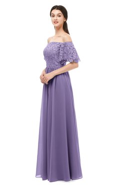 ColsBM Ingrid Chalk Violet Bridesmaid Dresses Half Backless Glamorous A-line Strapless Short Sleeve Pleated