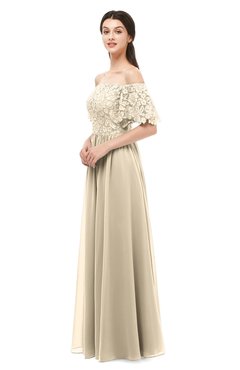 ColsBM Ingrid Champagne Bridesmaid Dresses Half Backless Glamorous A-line Strapless Short Sleeve Pleated