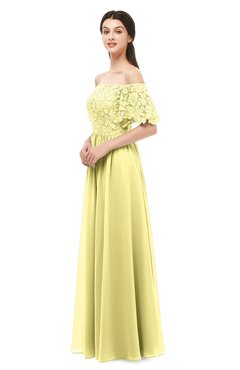 ColsBM Ingrid Daffodil Bridesmaid Dresses Half Backless Glamorous A-line Strapless Short Sleeve Pleated
