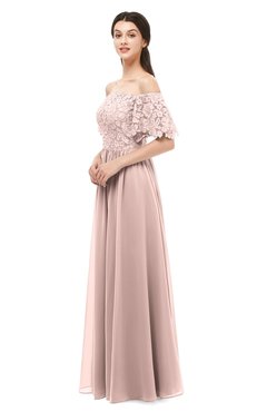 ColsBM Ingrid Dusty Rose Bridesmaid Dresses Half Backless Glamorous A-line Strapless Short Sleeve Pleated