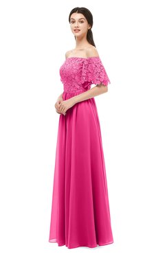 ColsBM Ingrid Fandango Pink Bridesmaid Dresses Half Backless Glamorous A-line Strapless Short Sleeve Pleated