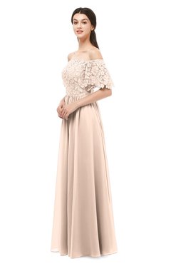 ColsBM Ingrid Fresh Salmon Bridesmaid Dresses Half Backless Glamorous A-line Strapless Short Sleeve Pleated
