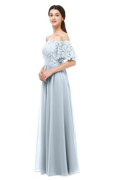 ColsBM Ingrid Illusion Blue Bridesmaid Dresses Half Backless Glamorous A-line Strapless Short Sleeve Pleated