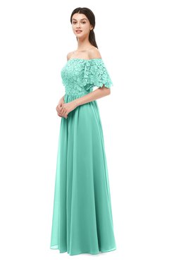 ColsBM Ingrid Mint Green Bridesmaid Dresses Half Backless Glamorous A-line Strapless Short Sleeve Pleated