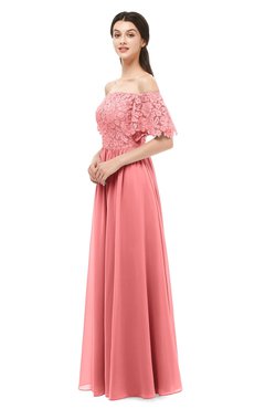 ColsBM Ingrid Shell Pink Bridesmaid Dresses Half Backless Glamorous A-line Strapless Short Sleeve Pleated