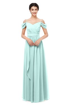ColsBM Skylar Blue Glass Bridesmaid Dresses Spaghetti Sexy Zip up Floor Length A-line Pleated