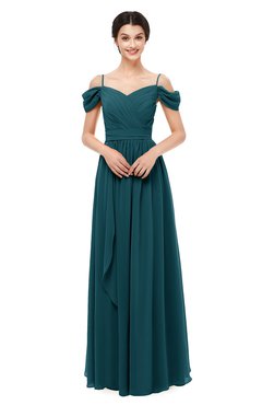ColsBM Skylar Blue Green Bridesmaid Dresses Spaghetti Sexy Zip up Floor Length A-line Pleated