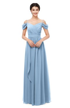 ColsBM Skylar Dusty Blue Bridesmaid Dresses Spaghetti Sexy Zip up Floor Length A-line Pleated