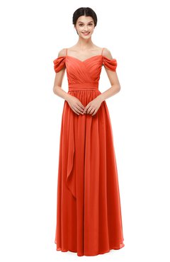 ColsBM Skylar Tangerine Tango Bridesmaid Dresses Spaghetti Sexy Zip up Floor Length A-line Pleated