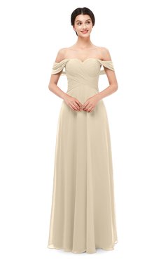 ColsBM Lydia Champagne Bridesmaid Dresses Sweetheart A-line Floor Length Modern Ruching Short Sleeve