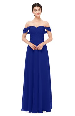 ColsBM Lydia Electric Blue Bridesmaid Dresses Sweetheart A-line Floor Length Modern Ruching Short Sleeve