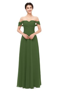 ColsBM Lydia Garden Green Bridesmaid Dresses Sweetheart A-line Floor Length Modern Ruching Short Sleeve