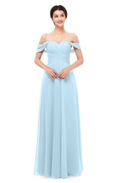ColsBM Lydia Ice Blue Bridesmaid Dresses Sweetheart A-line Floor Length Modern Ruching Short Sleeve