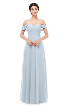 ColsBM Lydia Illusion Blue Bridesmaid Dresses Sweetheart A-line Floor Length Modern Ruching Short Sleeve