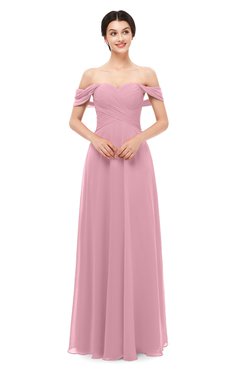 ColsBM Lydia Light Coral Bridesmaid Dresses Sweetheart A-line Floor Length Modern Ruching Short Sleeve