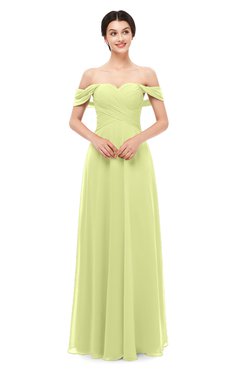 ColsBM Lydia Lime Sherbet Bridesmaid Dresses Sweetheart A-line Floor Length Modern Ruching Short Sleeve