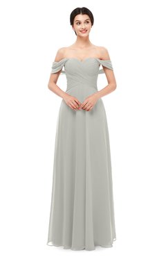 ColsBM Lydia Platinum Bridesmaid Dresses Sweetheart A-line Floor Length Modern Ruching Short Sleeve
